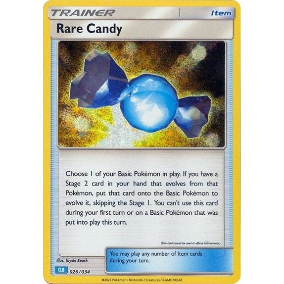 Pokémon card: CLB 026/034 Rare Candy from Pokemon Trading Card Game Classic, front of card
