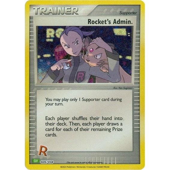 Pokémon card: CLV 026/034 Rocket's Admin from Pokemon Trading Card Game Classic, front of card