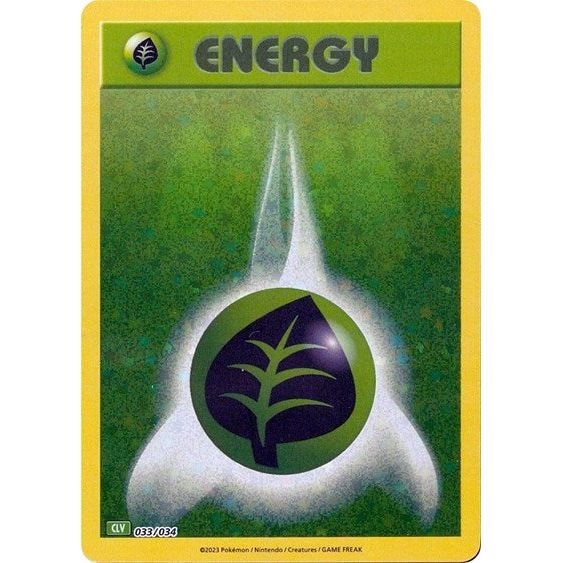 Pokémon card: CLV 033/034 Basic Grass Energy from Pokemon Trading Card Game Classic, front of card