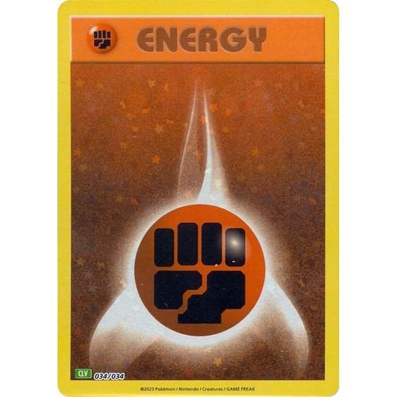 Pokémon card: CLV 034/034 Basic Fighting Energy from Pokemon Trading Card Game Classic, front of card
