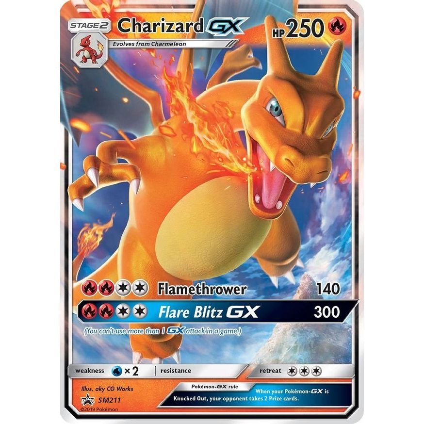 Pokémon card: Charizard ex SM211 from Hidden Fates Promo (Promo), Fire type, front of card