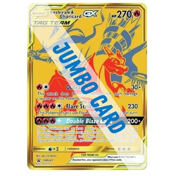 Pokémon card: Reshiram & Charizard GX, front of card