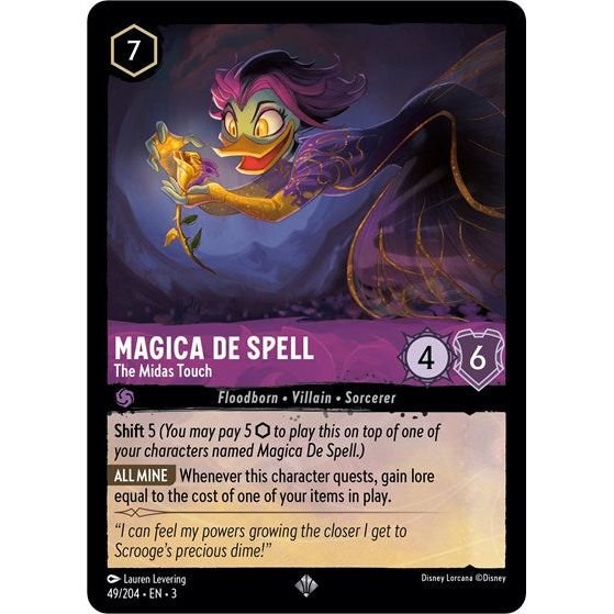 Lorcana card: Magica De Spell - The Midas Touch 049/204 from Into The Inklands (Super Rare), front of card