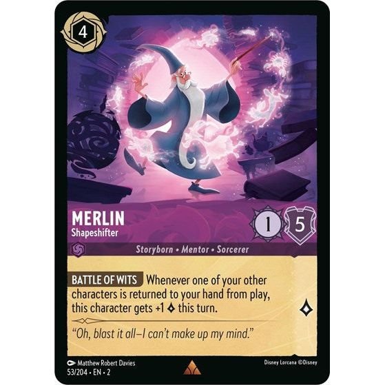 Lorcana card: Merlin - Shapeshifter 053/204 from Rise of the Floodborn (Rare), front of card