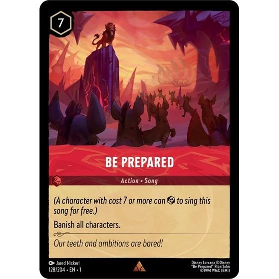 Lorcana card: Be Prepared 128/204 from The First Chapter (Rare), front of card