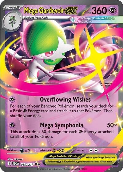 Pokémon card: Mega Gardevoir ex 089/217 from Ascended Heroes (Double Rare), Psychic type, front of card