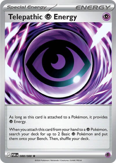 Pokémon card: Telepathic Psychic Energy 088/088 from Perfect Order (Rare), front of card