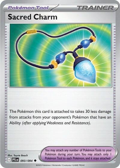 Pokémon card: Sacred Charm 093/094 from Phantasmal Flames (Uncommon), front of card