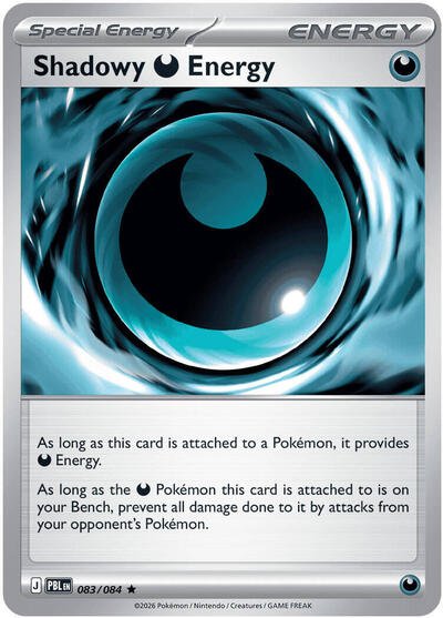Pokémon card: Shadowy Darkness Energy 083/084 from Pitch Black (Rare), front of card