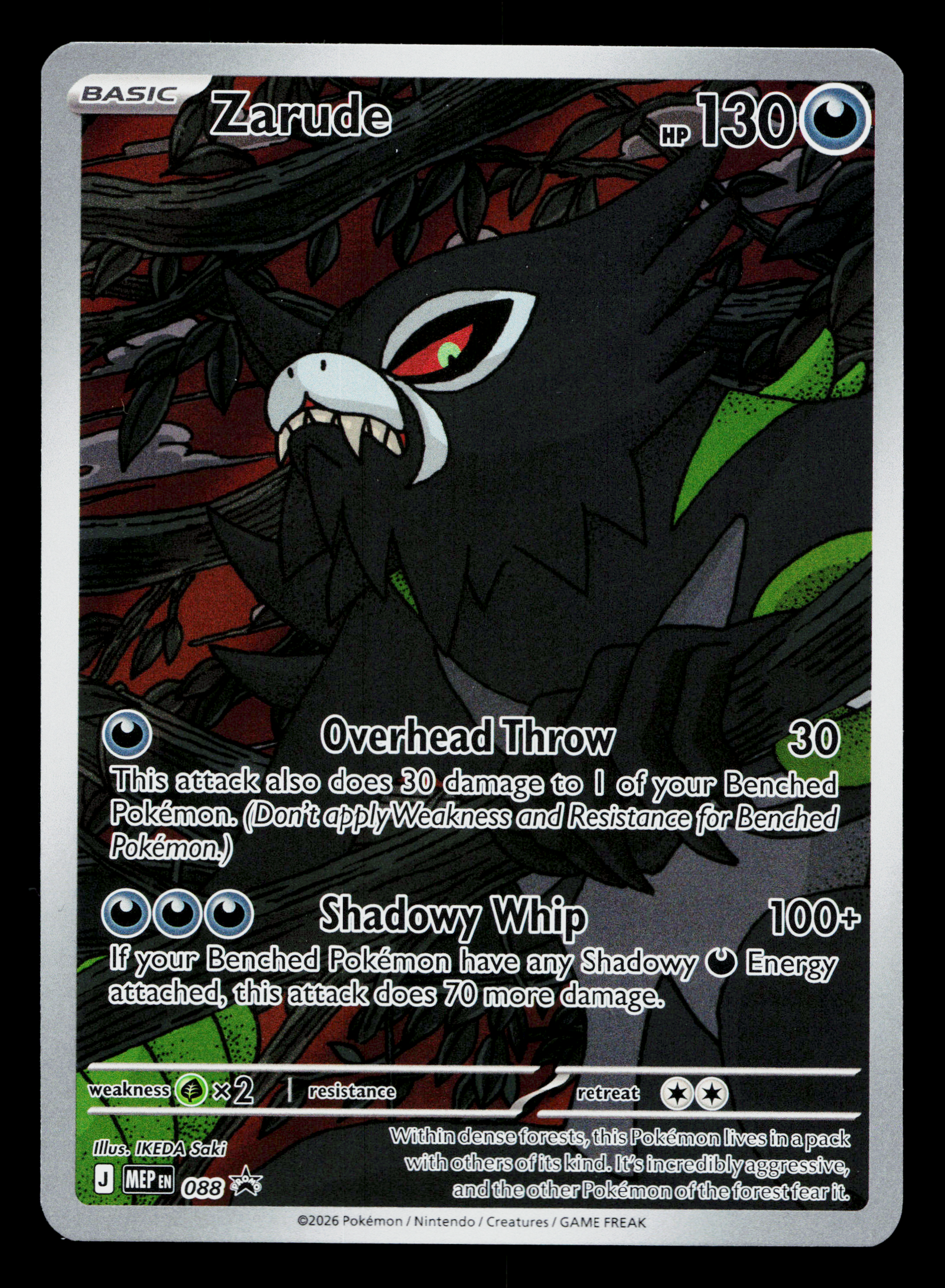 Pokémon card: Zarude Black Star ETB Promo Sealed 088 from Pitch Black (Promo), Darkness type, front of card