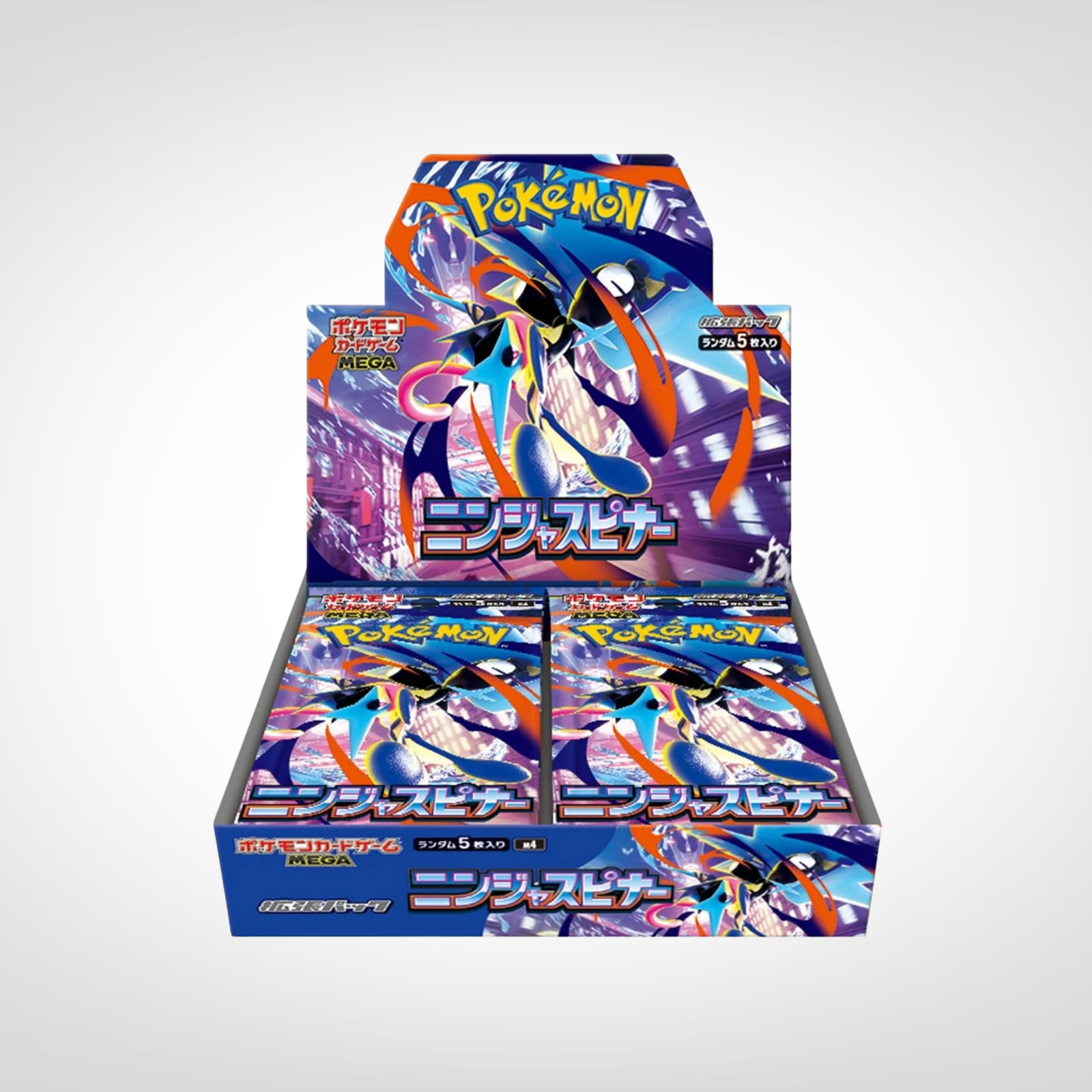 Japanese Pokémon TCG Mega Ninja Spinner M4 Booster Box (Japanese), sealed booster box, front of box