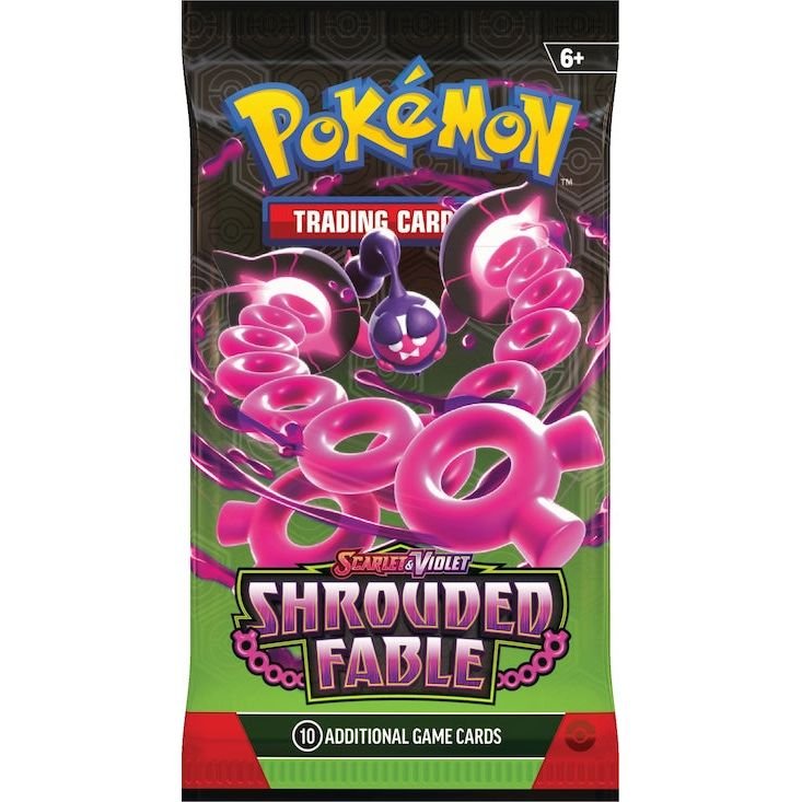 Pokémon TCG Scarlet & Violet—Shrouded Fable Booster Pack, sealed booster pack, front of box