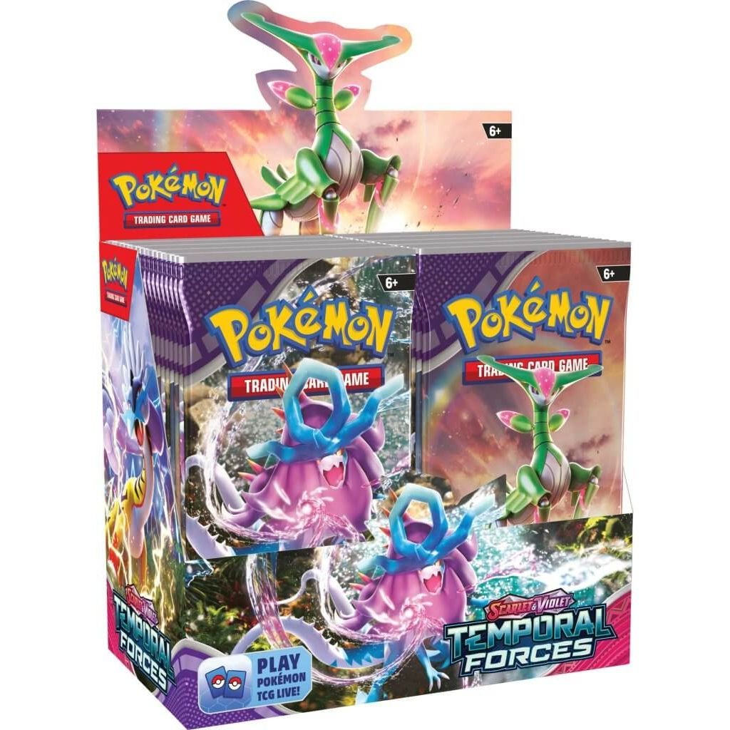 Pokémon TCG Scarlet & Violet—Temporal Forces Booster Box (36 Packs), sealed booster box, front of box