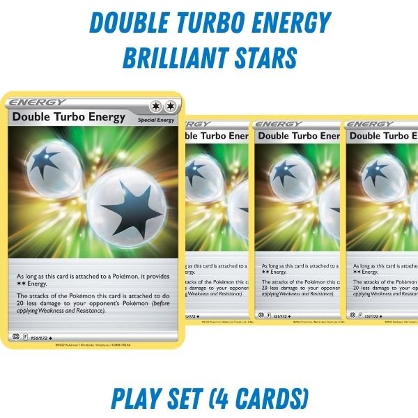 Pokémon card: Double Turbo Energy (Brilliant Stars) from Pokémon TCG Trainer Playset, front of card