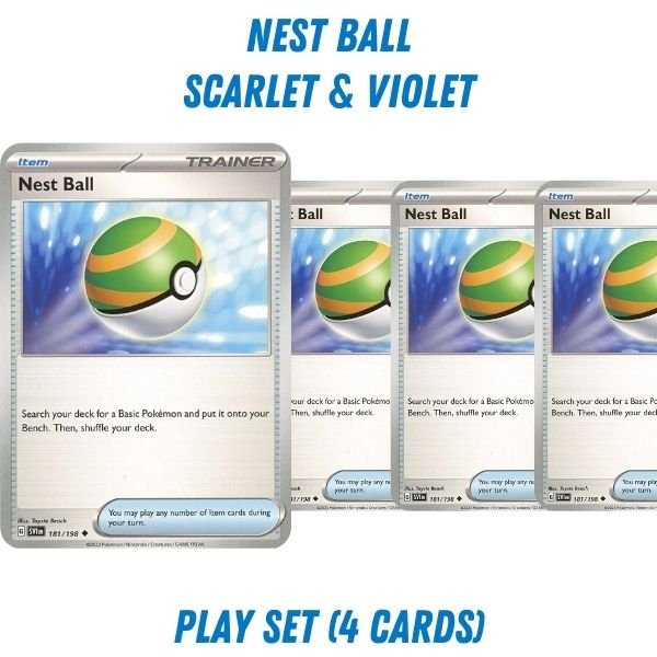 Pokémon card: Nest Ball (Scarlet & Violet) from Pokémon TCG Trainer Playset, front of card