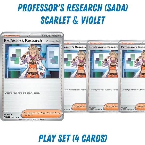 Pokémon card: Professor's Research (Sada) (Scarlet & Violet) from Pokémon TCG Trainer Playset, front of card