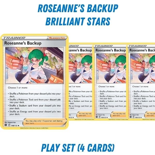Pokémon card: Roseanne's Backup (Brilliant Stars) from Pokémon TCG Trainer Playset, front of card