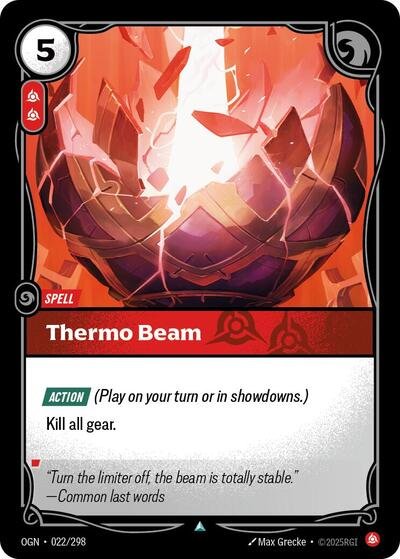 Riftbound card: Thermo Beam 022/298 from Origins (Uncommon), front of card