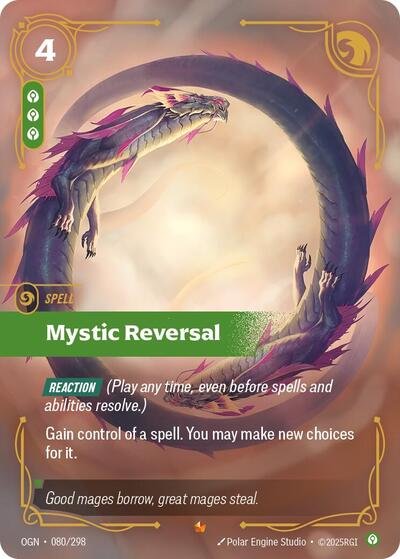 Riftbound card: Mystic Reversal 080/298 from Origins (Epic), front of card