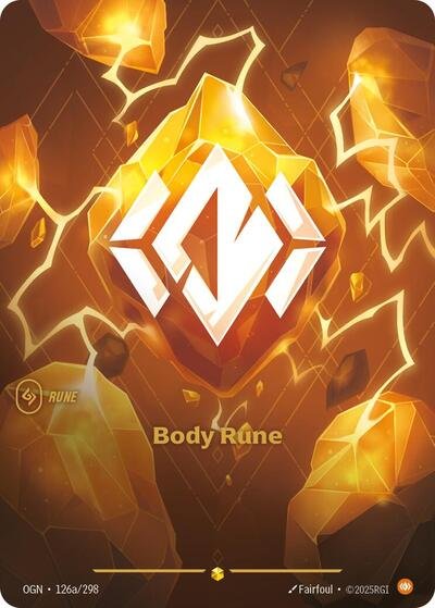 Riftbound card: Body Rune (Alternate Art) 126a/298 from Origins (Showcase), front of card