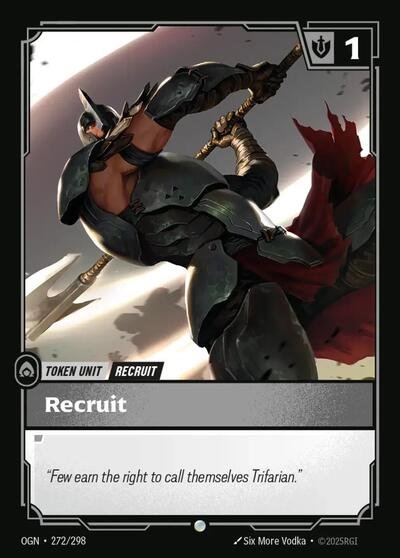 Riftbound card: Recruit // Buff 272/298 from Origins (Common), front of card