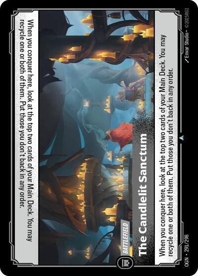 Riftbound card: The Candlelit Sanctum 291/298 from Origins (Uncommon), front of card
