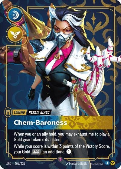 Riftbound card: Renata Glasc - Chem-Baroness 201/221 from Spiritforged (Rare), front of card