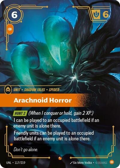 Riftbound card: Arachnoid Horror 117/219 from Unleashed (Epic), front of card
