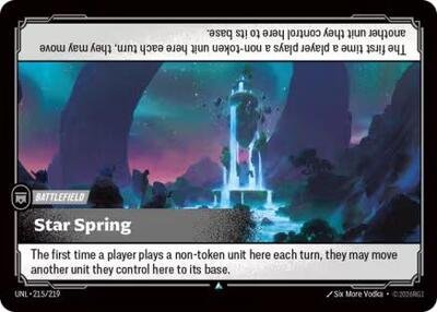 Riftbound card: Star Spring 215/219 from Unleashed (Uncommon), front of card