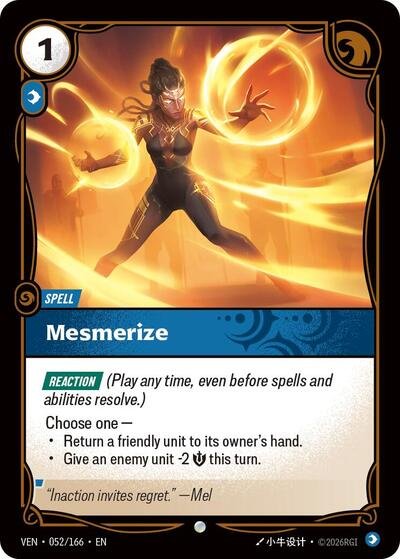 Riftbound card: Mesmerize 052/166 from Vendetta (Common), front of card