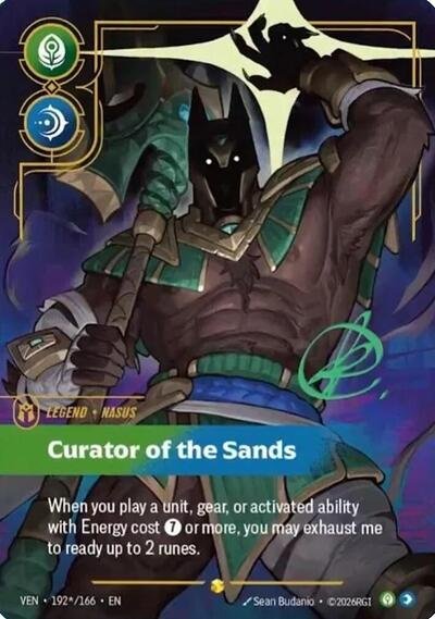 Riftbound card: 192*/166 Nasus from Vendetta (Showcase), front of card