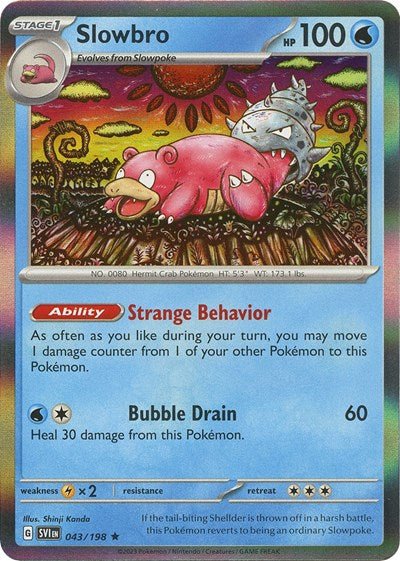 Pokémon card: Slowbro 043/198 from Scarlet & Violet base set (Rare), Water type, front of card
