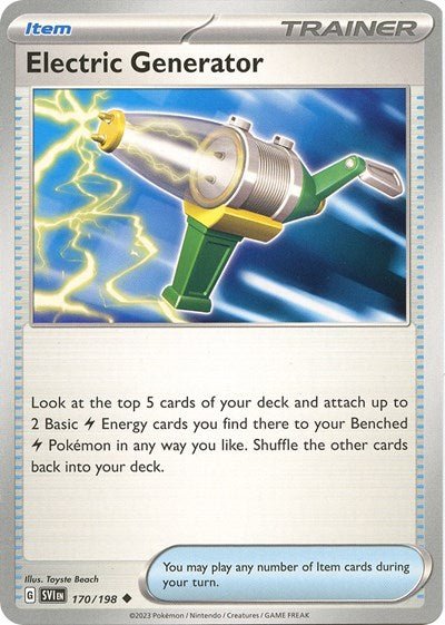 Pokémon card: Electric Generator 170/198 from Scarlet & Violet base set (Uncommon), front of card