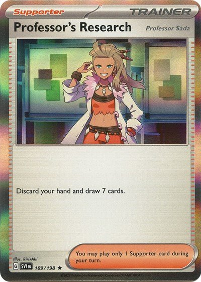 Pokémon card: Professor's Research [Professor Sada] 189/198 from Scarlet & Violet base set (Rare), front of card