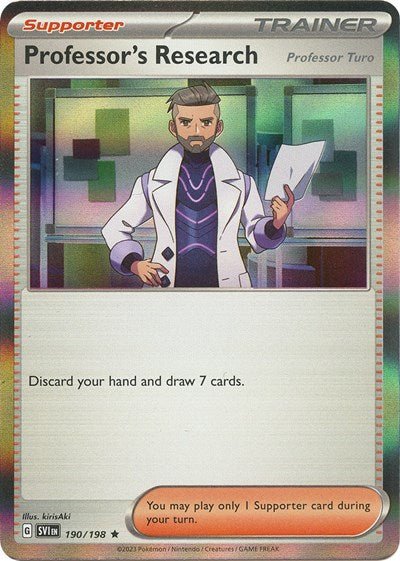 Pokémon card: Professor's Research [Professor Turo] 190/198 from Scarlet & Violet base set (Rare), front of card