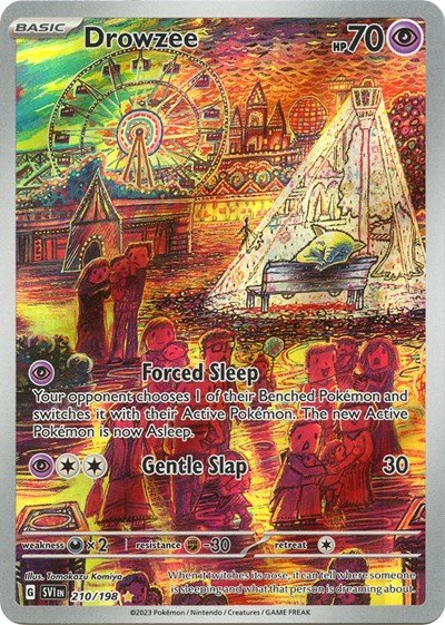 Pokémon card: Drowzee 210/198 from Scarlet & Violet base set (Illustration Rare), Psychic type, front of card