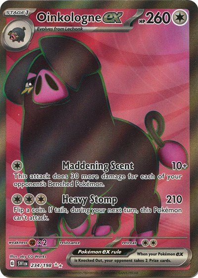 Pokémon card: Oinkologne ex 234/198 from Scarlet & Violet base set (Ultra Rare), Colorless type, front of card