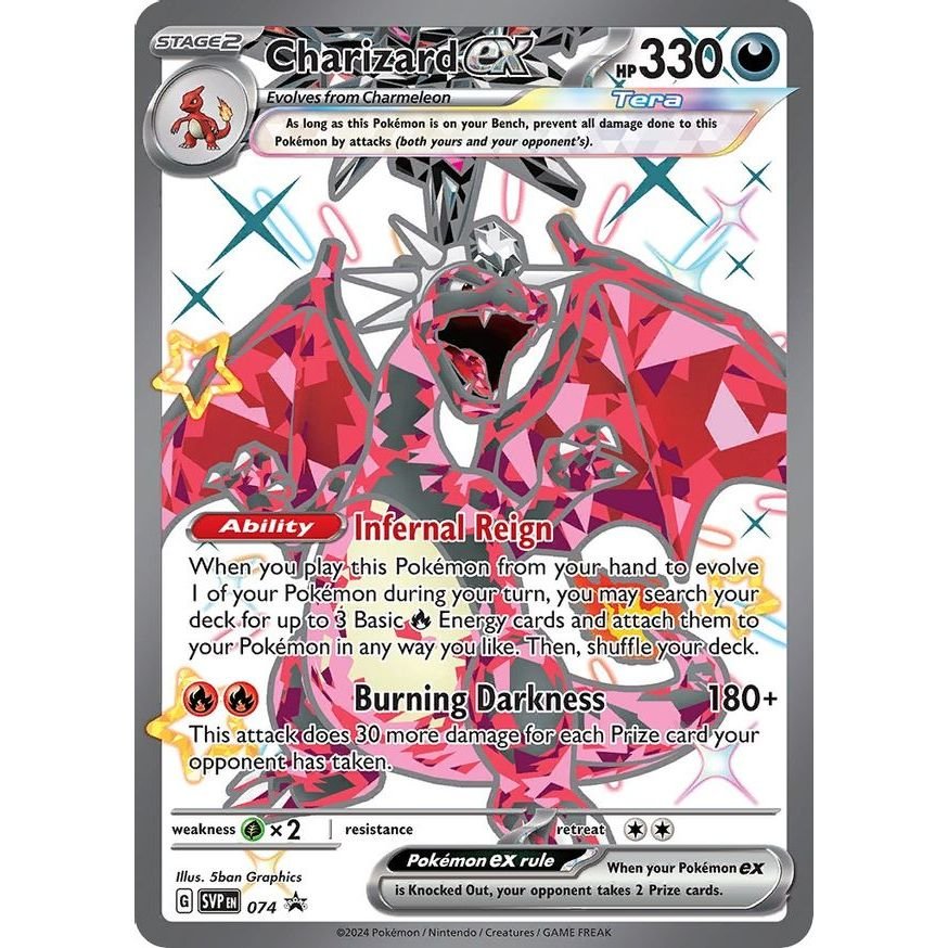 Pokémon card: Charizard ex SVP074 from Paldean Fates Promo (Promo), Darkness type, front of card