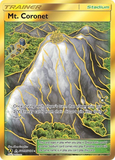 Pokémon card: Mt. Coronet SV89/SV94 from Hidden Fates Shiny Vault (Shiny Holo Rare), front of card