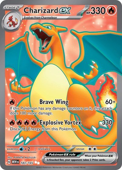Pokémon card: Charizard ex 183/165 from 151 (SV2a) (Ultra Rare), Fire type, front of card