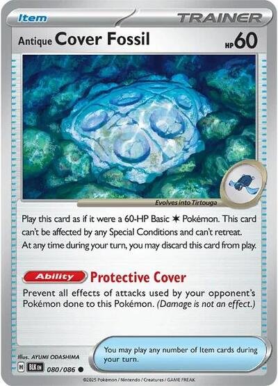 Pokémon card: Antique Cover Fossil (Poke Ball Pattern) 080/086 from Black Bolt (Common), front of card