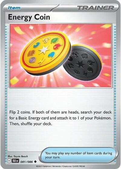 Pokémon card: Energy Coin (Poke Ball Pattern) 081/086 from Black Bolt (Uncommon), front of card