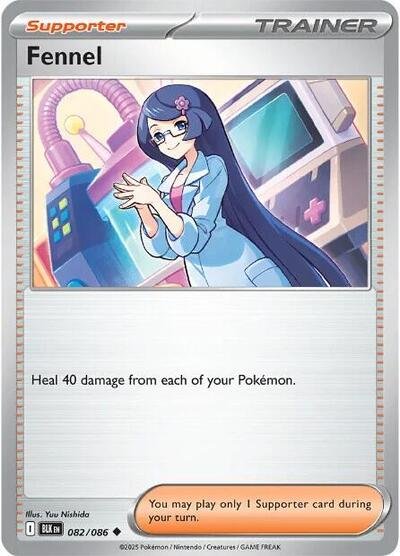 Pokémon card: Fennel (Poke Ball Pattern) 082/086 from Black Bolt (Uncommon), front of card