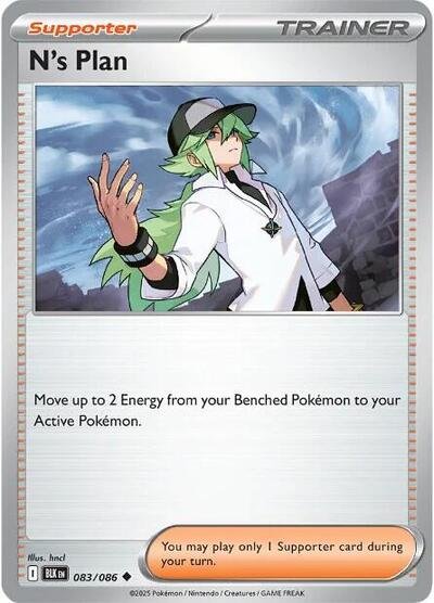 Pokémon card: N's Plan (Poke Ball Pattern) 083/086 from Black Bolt (Uncommon), front of card