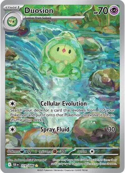 Pokémon card: Duosion 119/086 from Black Bolt (Illustration Rare), Psychic type, front of card