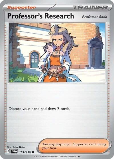 Pokémon card: Professor's Research 155/159 from Journey Together (Common), front of card