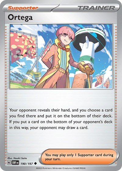 Pokémon card: Ortega 190/197 from Obsidian Flames (Uncommon), front of card
