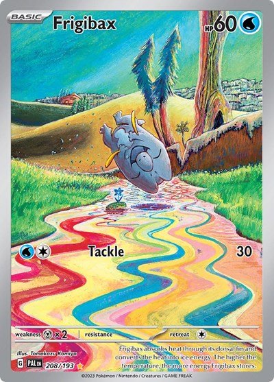 Pokémon card: Frigibax 208/193 from Paldea Evolved (Illustration Rare), Water type, front of card