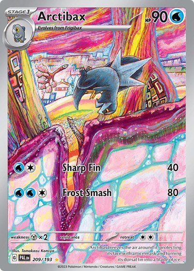 Pokémon card: Arctibax 209/193 from Paldea Evolved (Illustration Rare), Water type, front of card