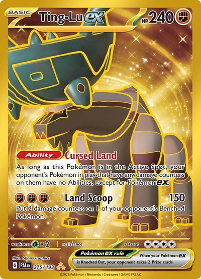 Pokémon card: Ting-Lu ex 275/193 from Paldea Evolved (Hyper Rare), Fighting type, front of card